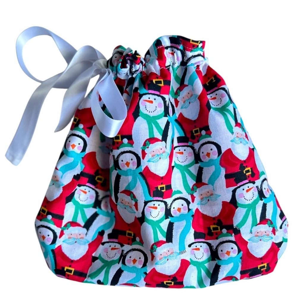 Hand Crafted Colorful Festive Christmas Themed Eco Friendly Reusable Gift Bag